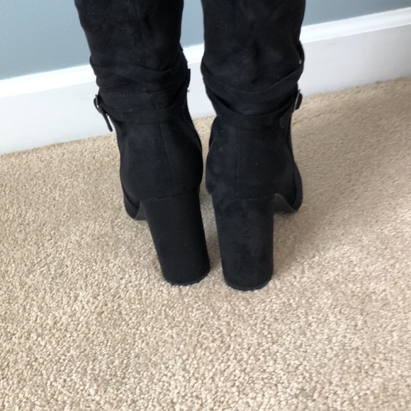 Black suede knee high boots - Picture 5 of 6
